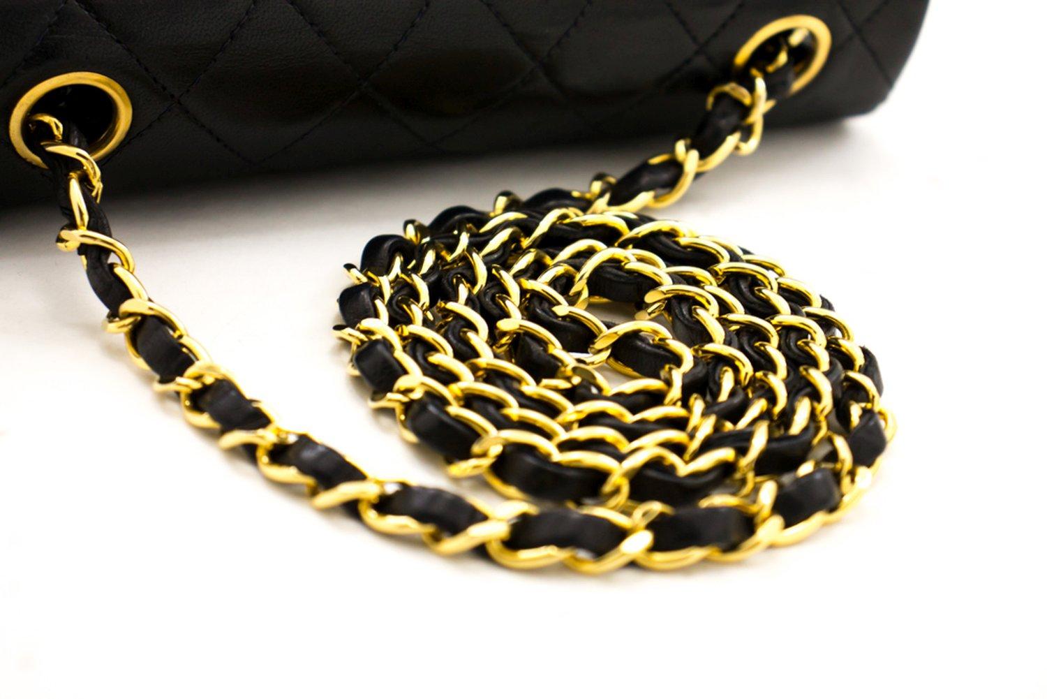 CHANEL Mini Cuadrado Pequeño Hombro Cadena Crossbody Bolso Acolchado Negro 9