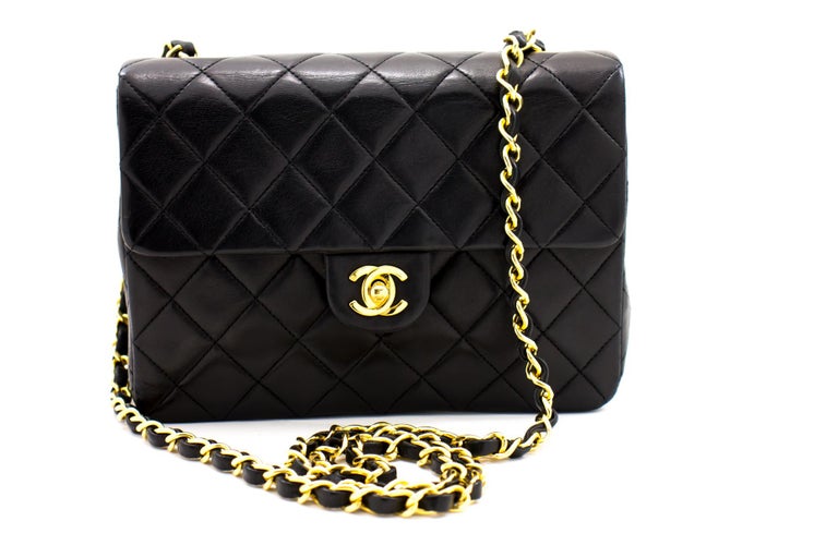 Chanel Black Quilted Patent Leather Classic Square Flap Mini Q6B02827K9000