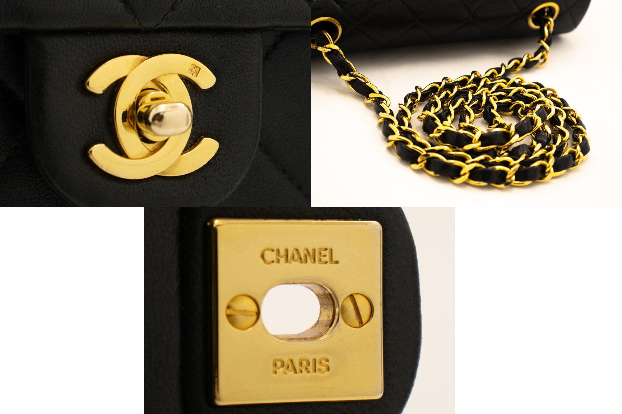 CHANEL Mini Square Small Chain Shoulder Crossbody Bag Black Quilt For Sale 3