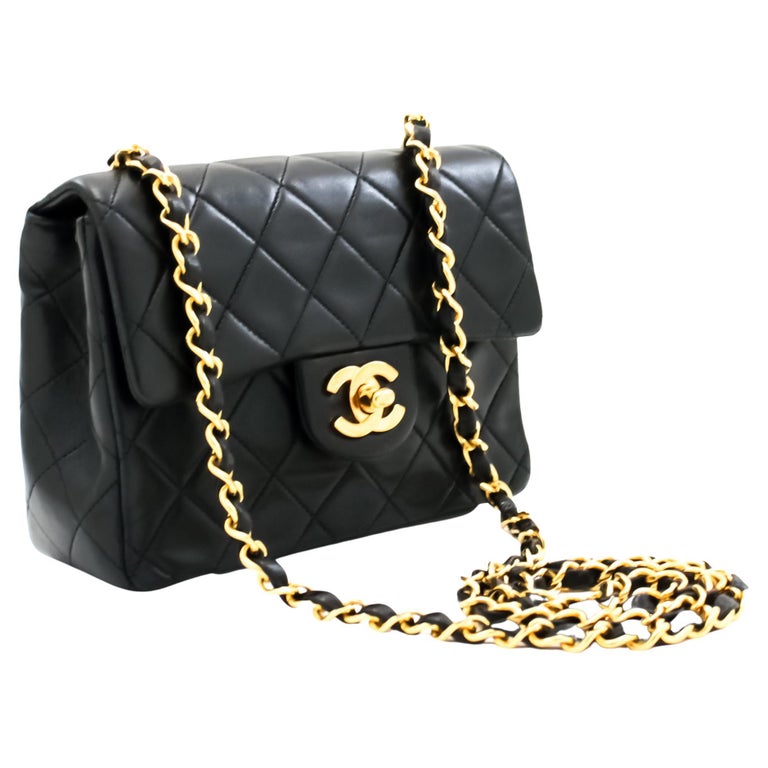 CHANEL Mini Square Small Chain Shoulder Bag Crossbody Black Purse Leather  ref.204625 - Joli Closet