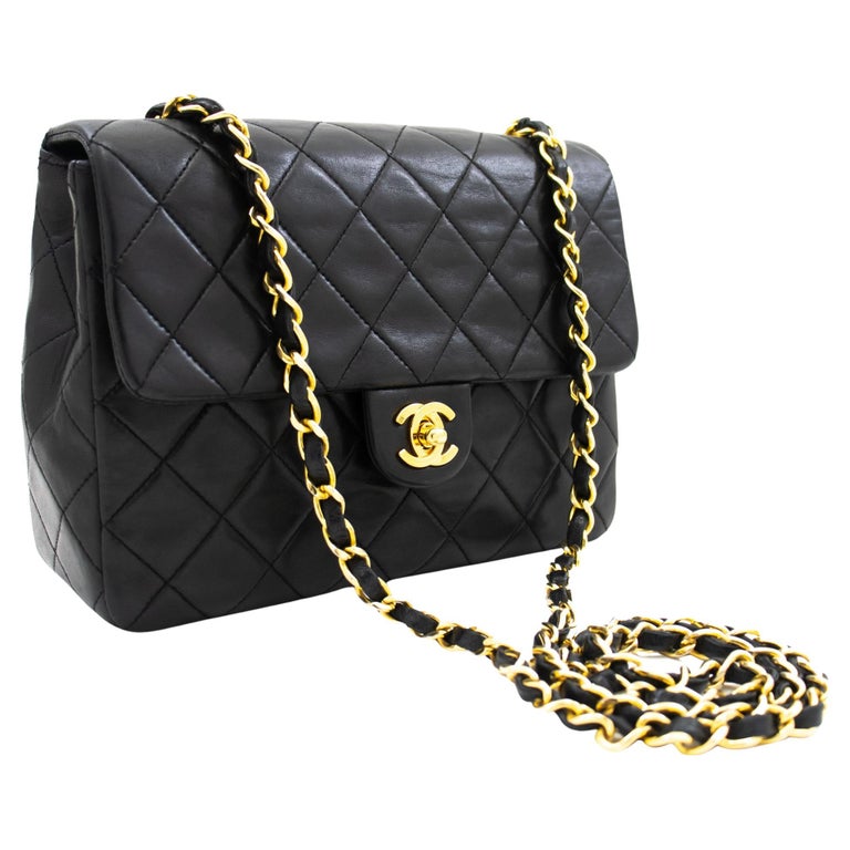 *Rare*Vintage Chanel Black 24k GHW Wave Curved Flap Bag