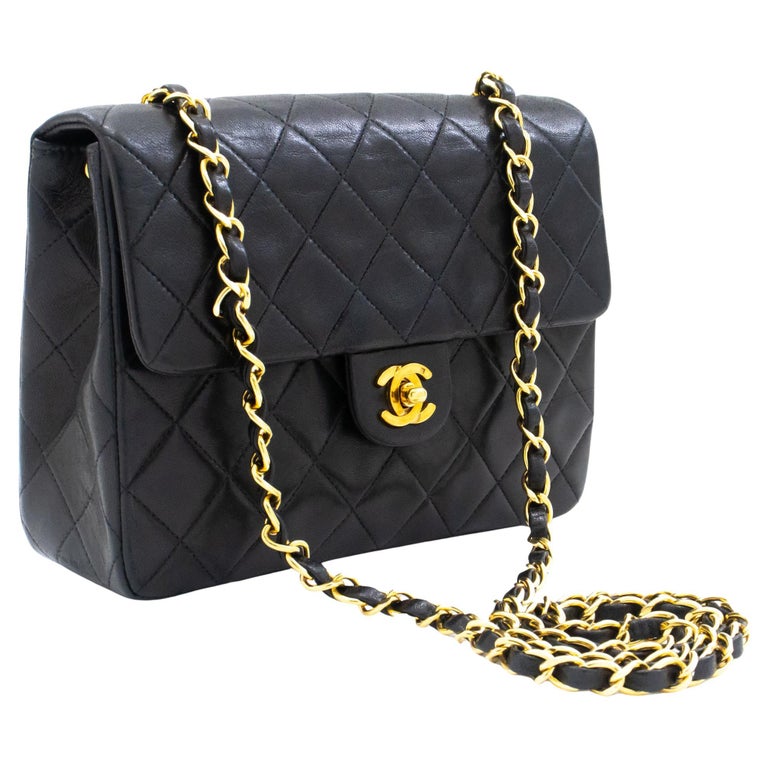 Chanel Black Quilted Caviar Leather Classic Mini Flap Bag - Yoogi's Closet