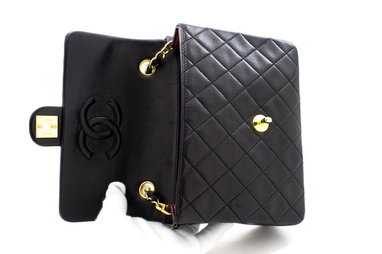 CHANEL Mini Square Small Chain Shoulder Crossbody Bag Black Quilt