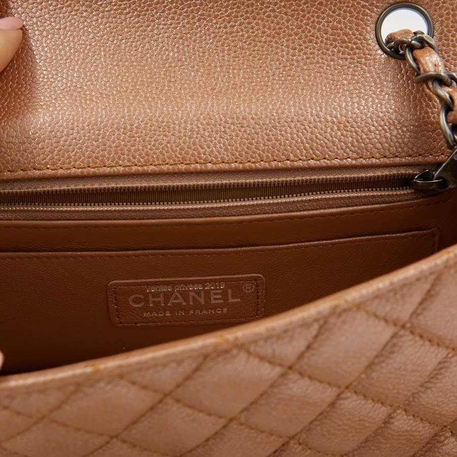 CHANEL Mini Timeless Bag in Beige Caviar Leather 2