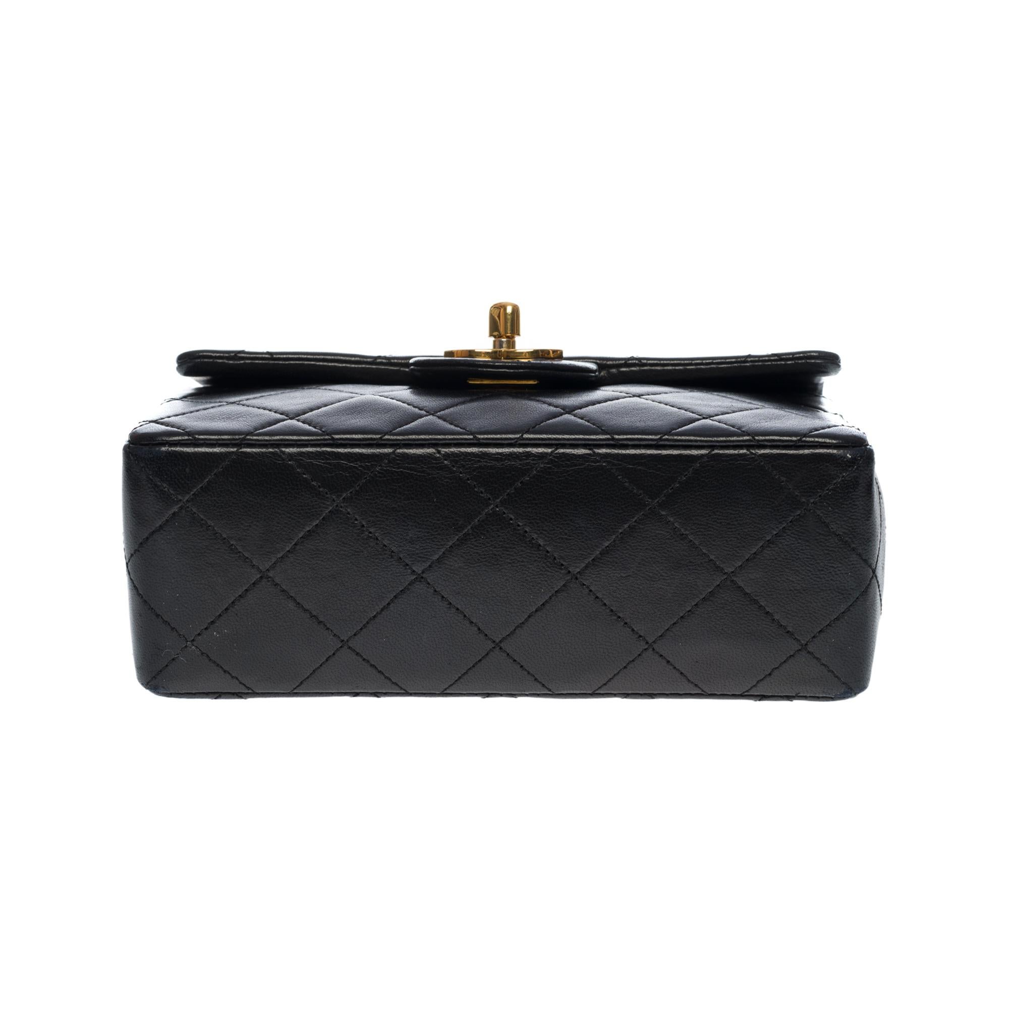 Chanel Mini Timeless flap shoulder bag in black quilted lambskin,  GHW 5