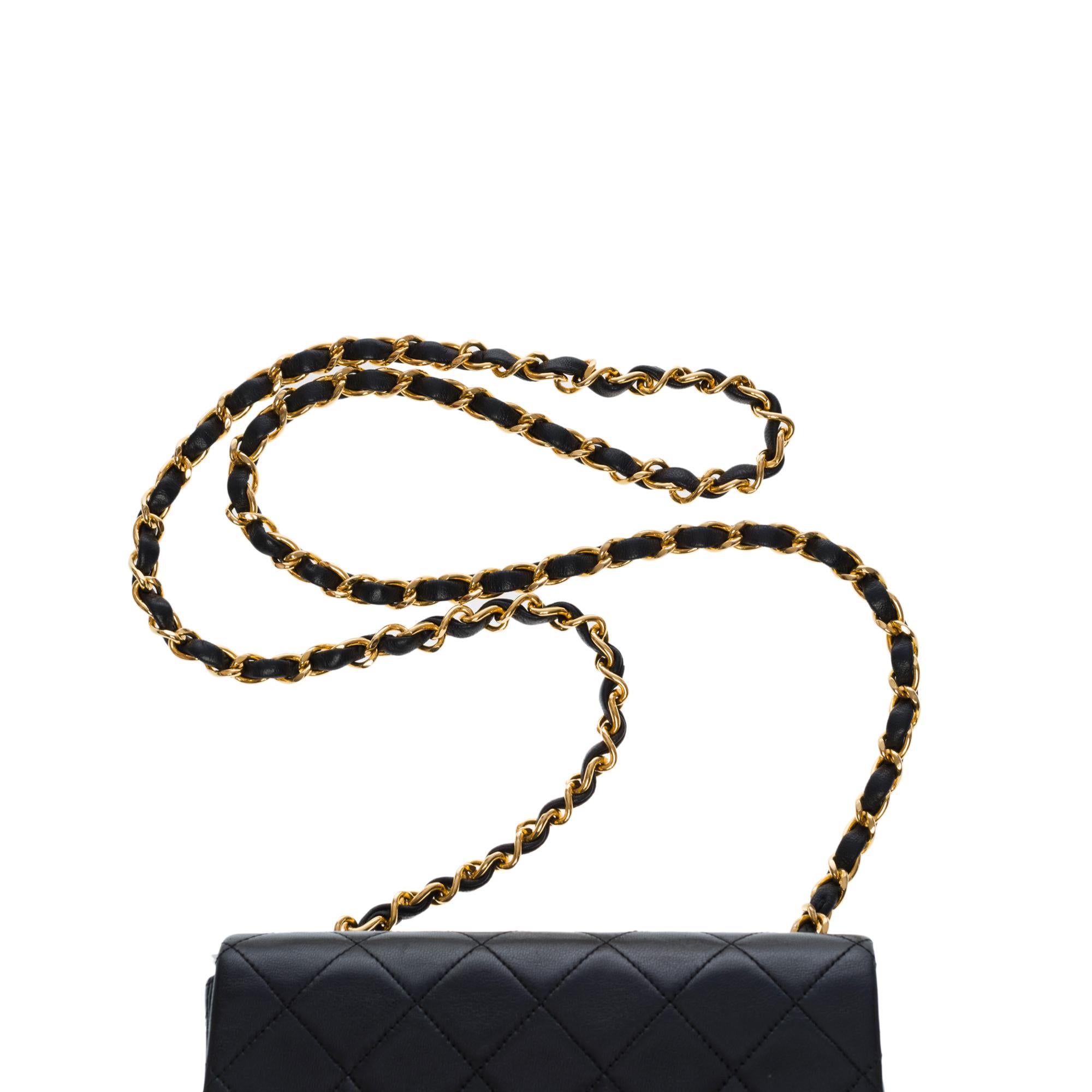 Chanel Mini Timeless flap shoulder bag in black quilted lambskin,  GHW 4