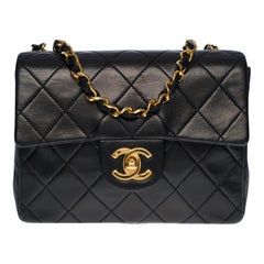 Chanel Mini Timeless flap shoulder bag in black quilted lambskin,  GHW