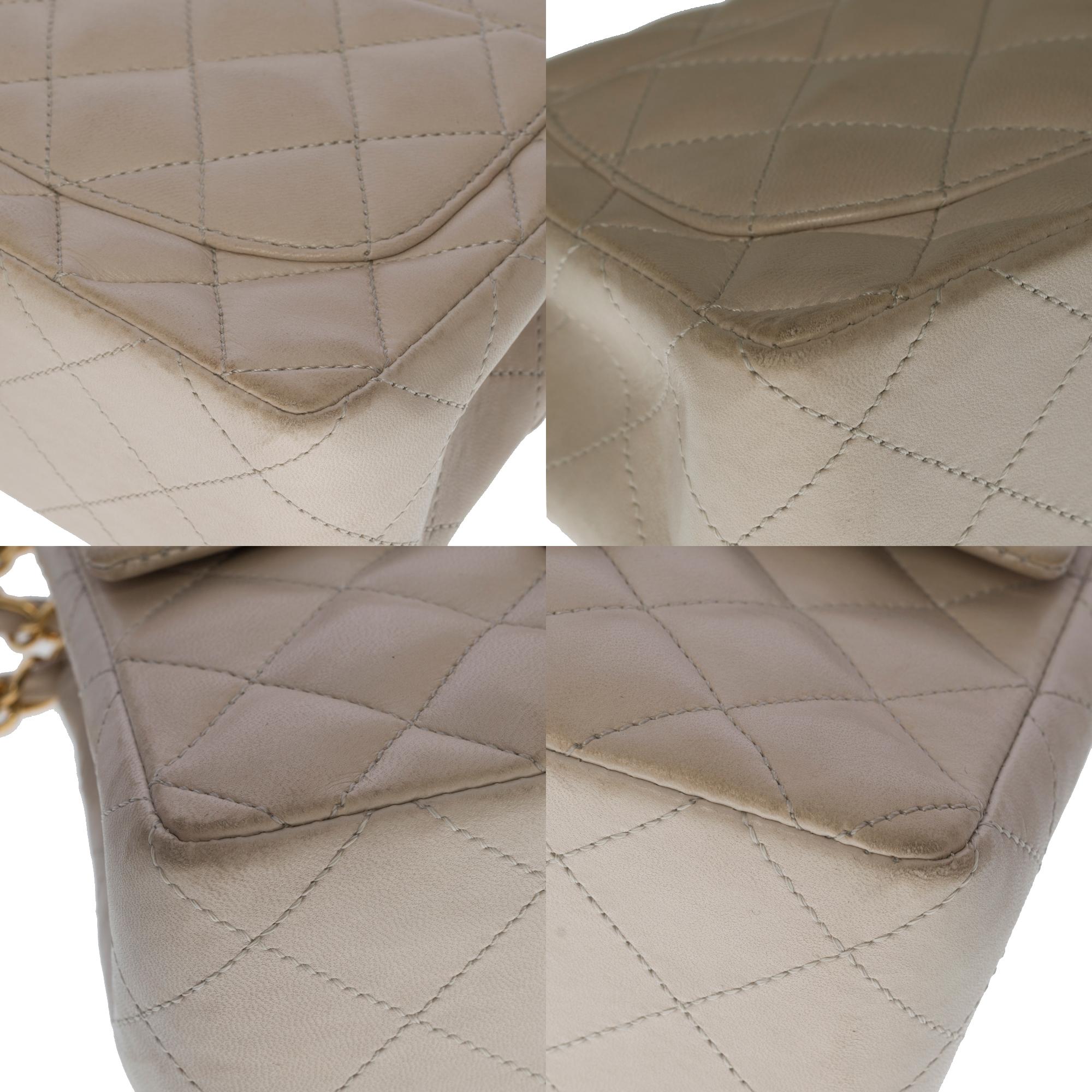 Chanel Mini Timeless flap shoulder bag in ecru quilted lambskin,  GHW 2