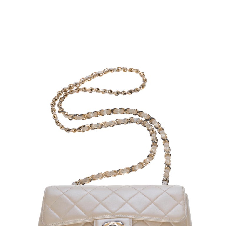 Chanel Mini Timeless flap shoulder bag in metallic mother-of-pearl
