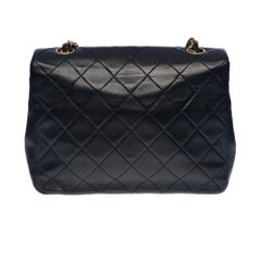 Chanel Mini Timeless flap shoulder bag in navy blue quilted lambskin, GHW