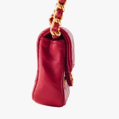 Chanel Mini Timeless Mini Shoulder Bag In Red Quilted Leather - '90s