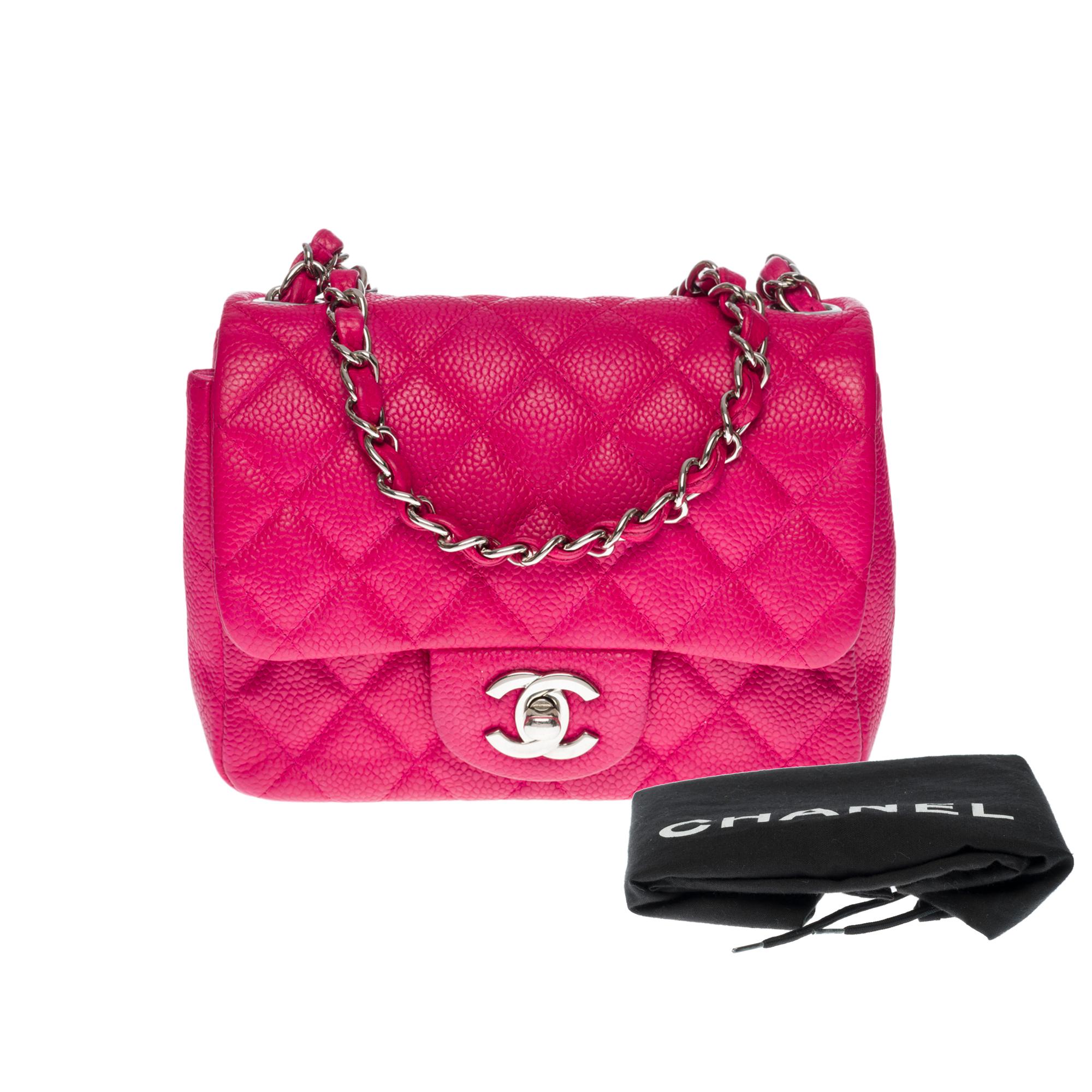 Chanel Mini Timeless Shoulder bag in Pink caviar quilted leather, SHW 6