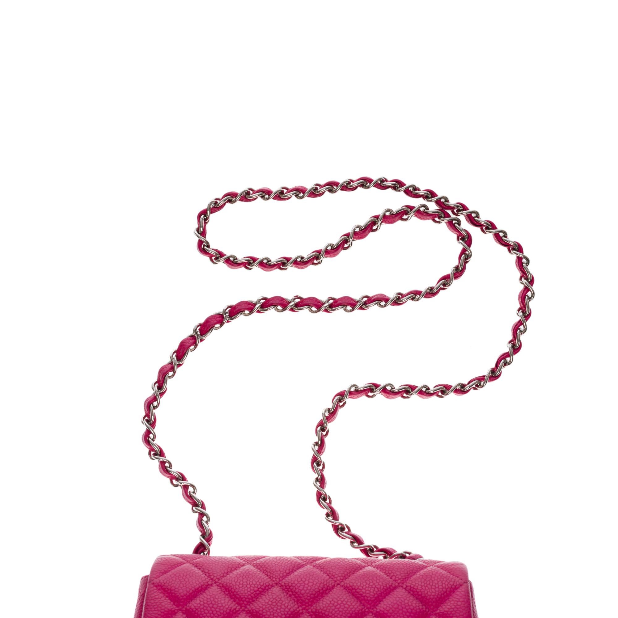 Chanel Mini Timeless Shoulder bag in Pink caviar quilted leather, SHW 2