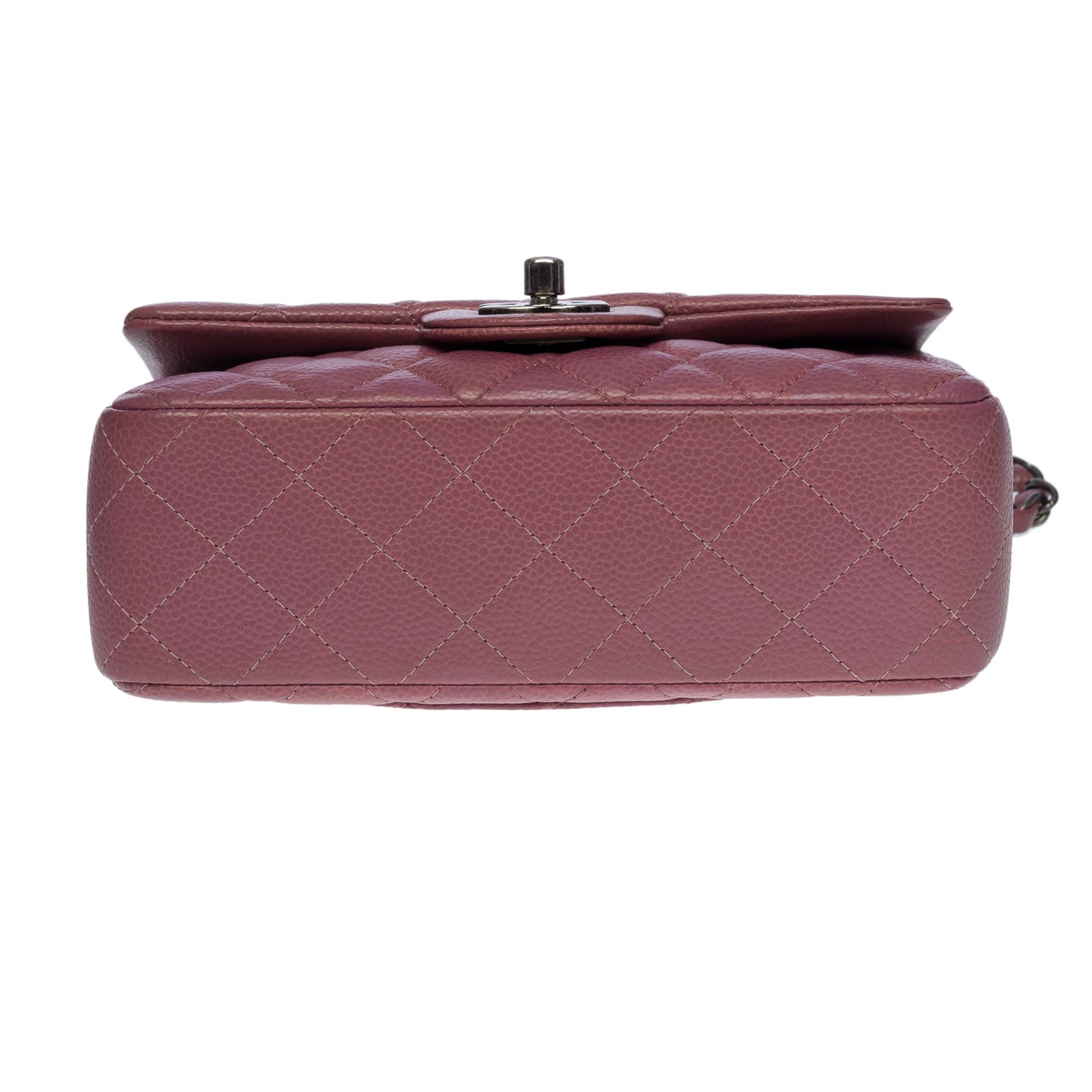 Chanel Mini Timeless Shoulder bag in Pink caviar quilted leather, SHW 4