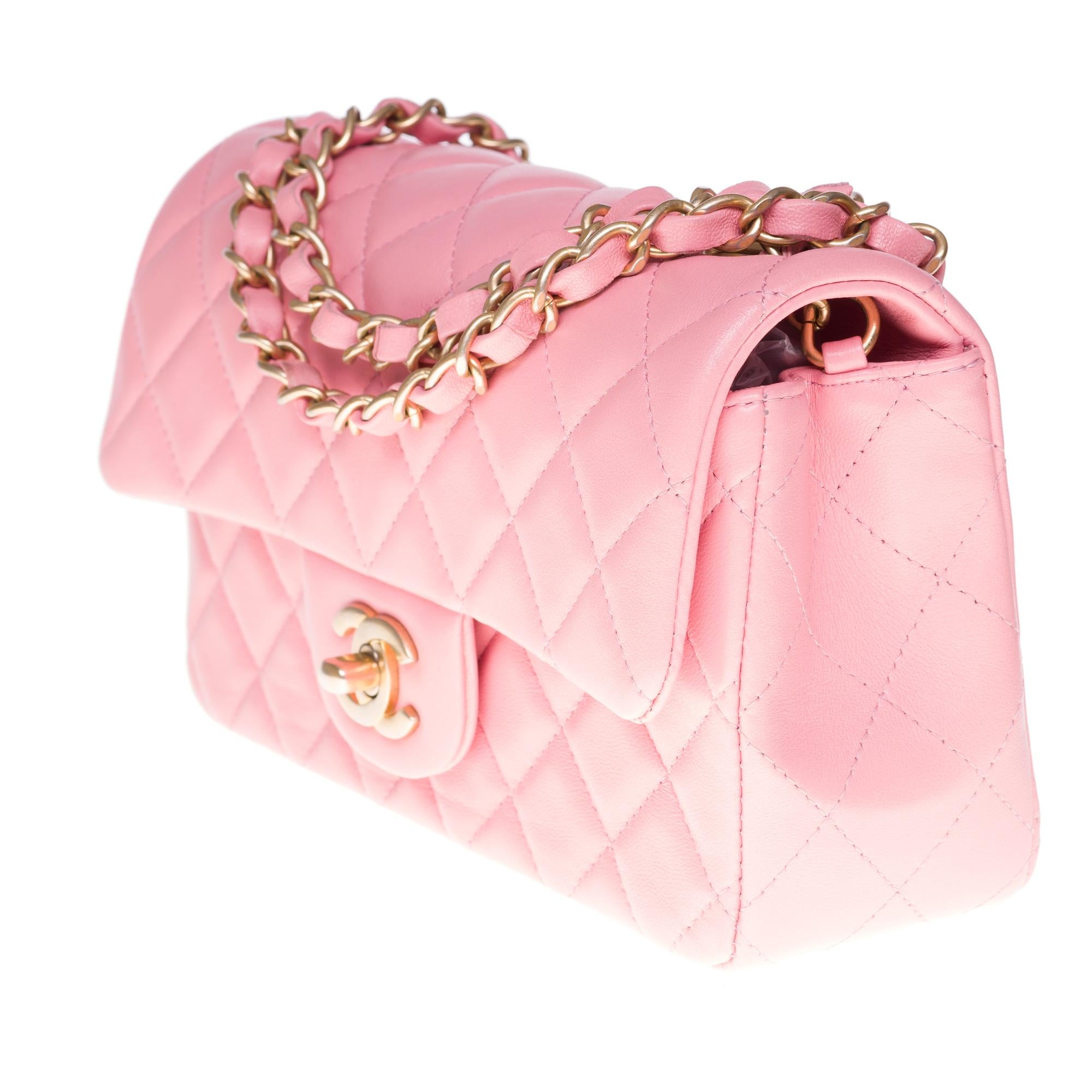 pink chanel bag with gold hardware