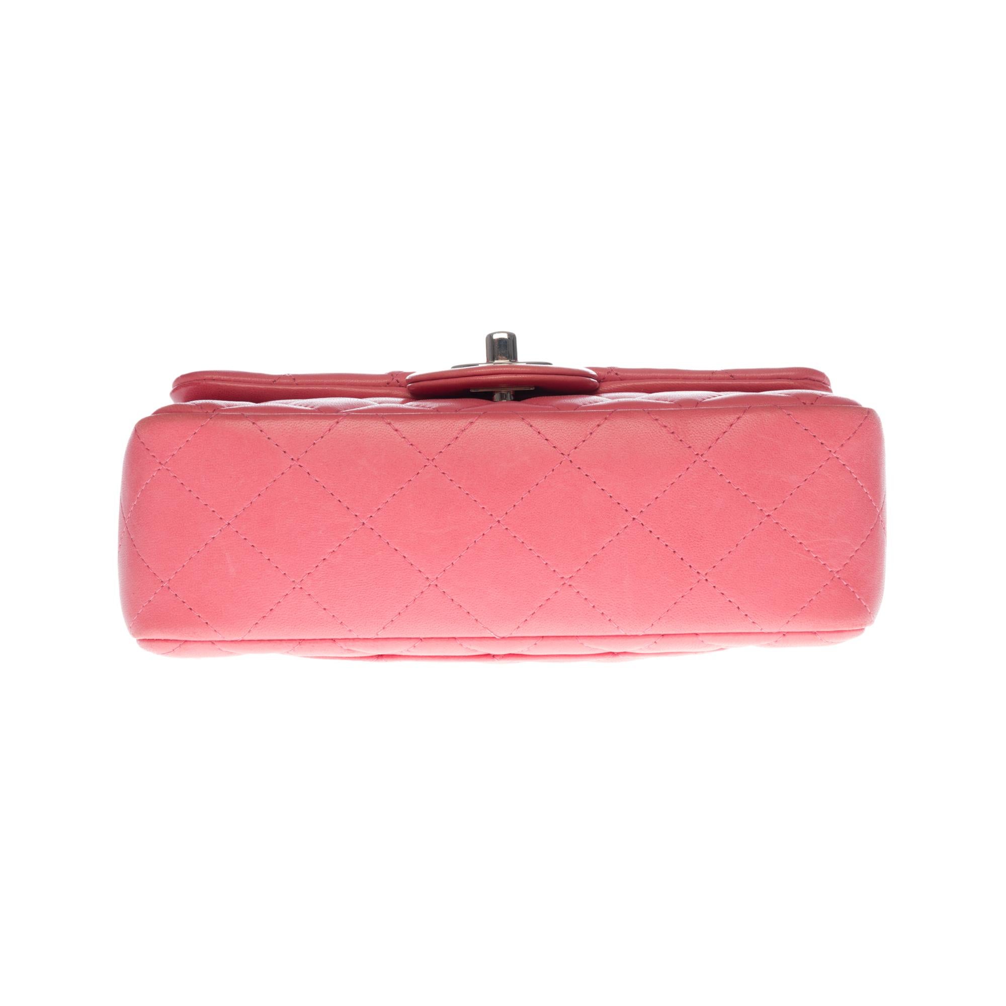 Chanel Mini Timeless Shoulder bag in Pink quilted leather and silver hardware 2