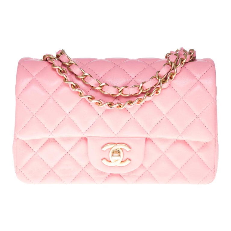 Chanel Mini Timeless Shoulder bag in Pink quilted leather and gold hardware  at 1stDibs