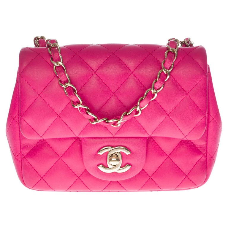 pink chanel bag with silver hardware