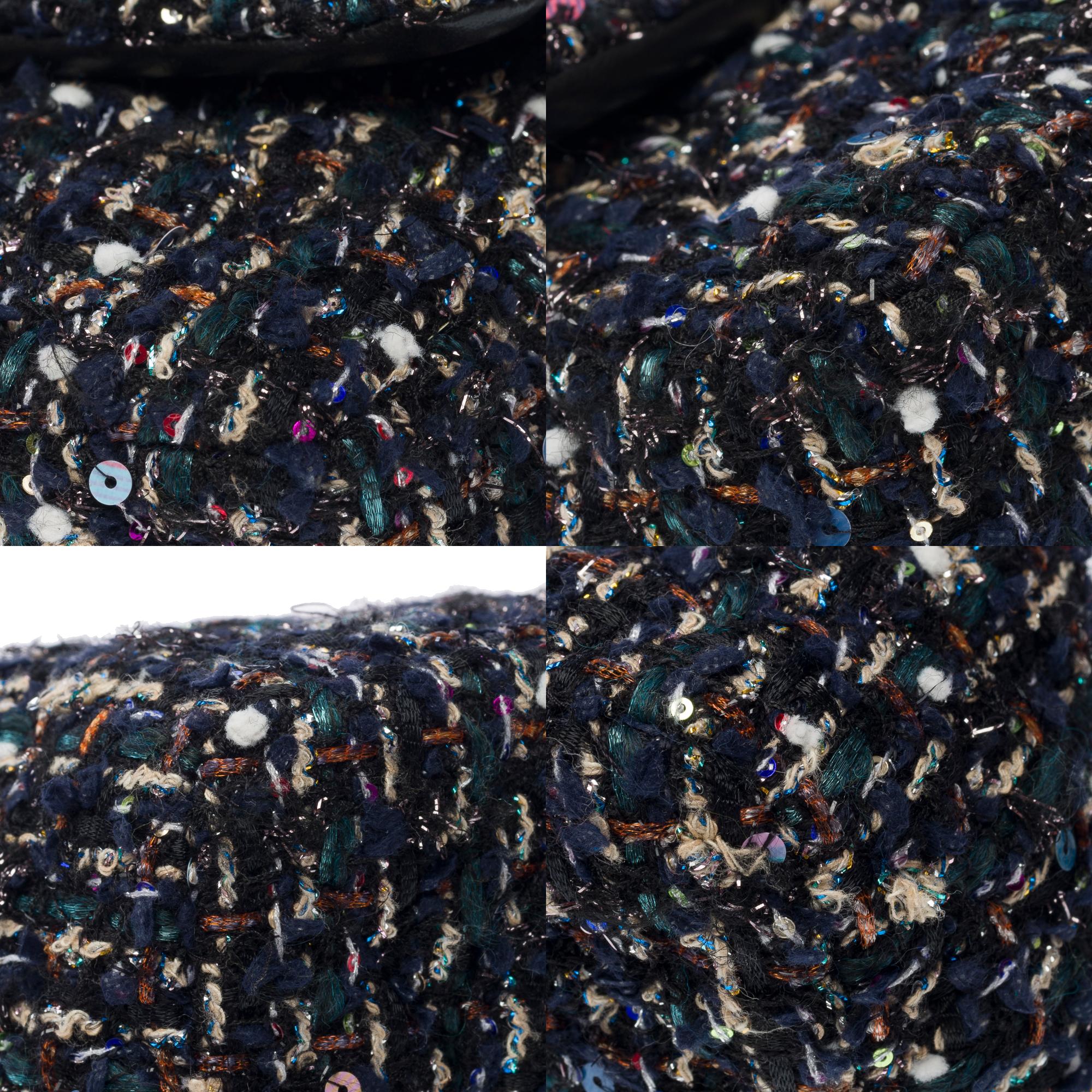 Chanel Mini Timeless shoulder flap bag in Multicolor Tweed & Sequins , CHW 8