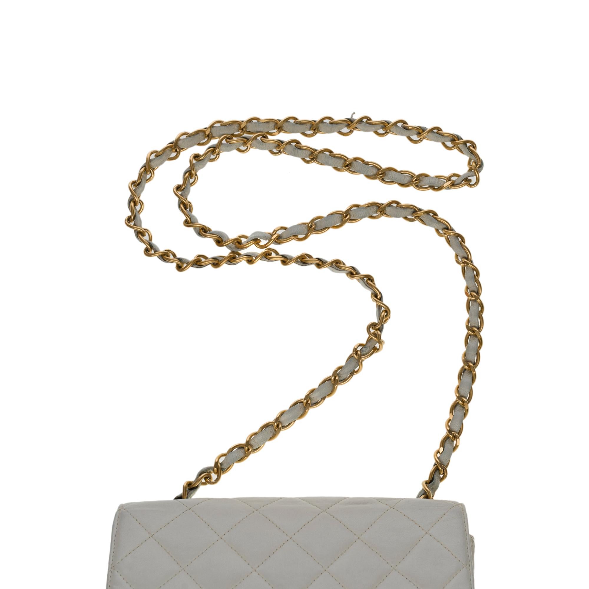 Chanel Mini Timeless shoulder flap bag in off-white quilted lambskin,  GHW 2
