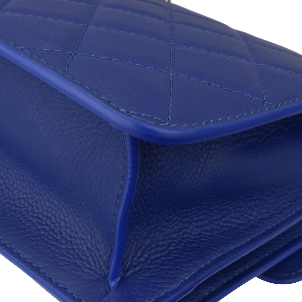 CHANEL Mini Urban Companion Flap Bag Blue Caviar with Silver Hardware 2018 5