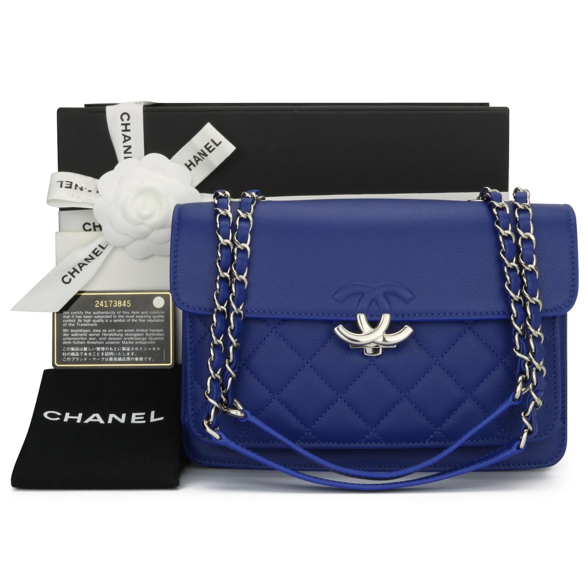 CHANEL Mini Urban Companion Flap Bag Blue Caviar with Silver Hardware 2018 13