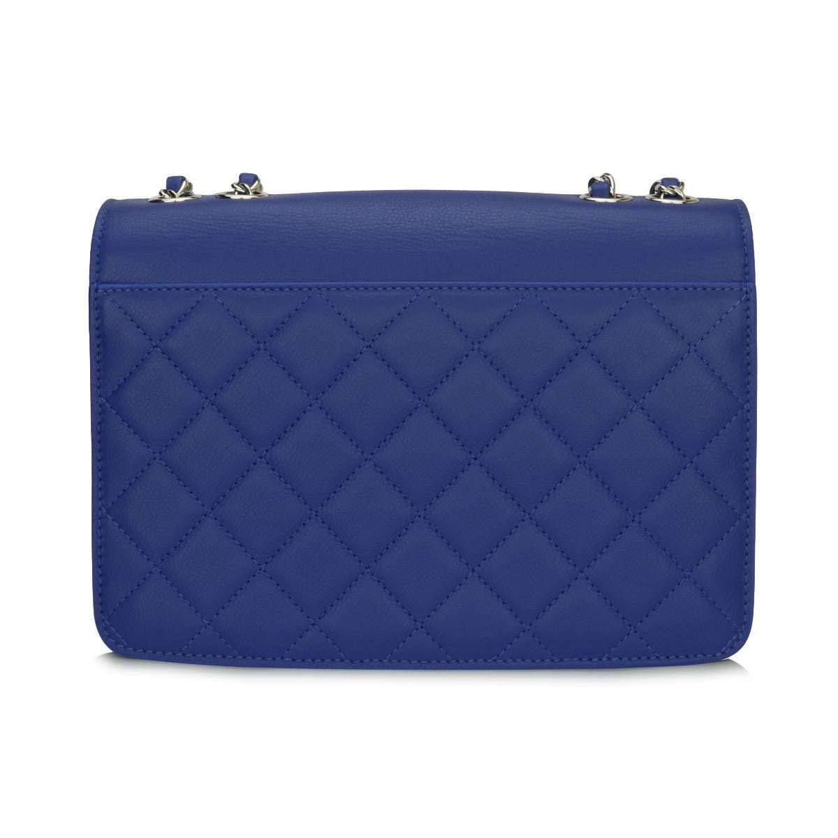 Purple CHANEL Mini Urban Companion Flap Bag Blue Caviar with Silver Hardware 2018