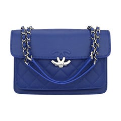 CHANEL Mini Urban Companion Flap Bag Blue Caviar with Silver Hardware 2018