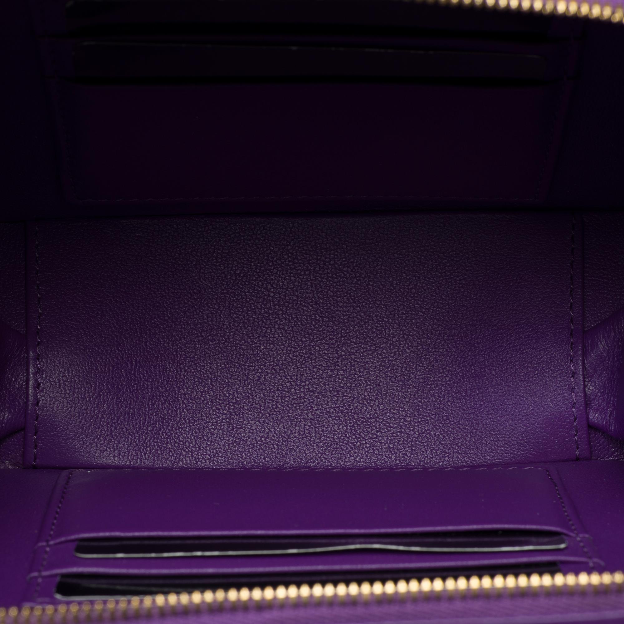 Chanel Mini vanity bag in purple quilted lambskin leather, AGHW 4