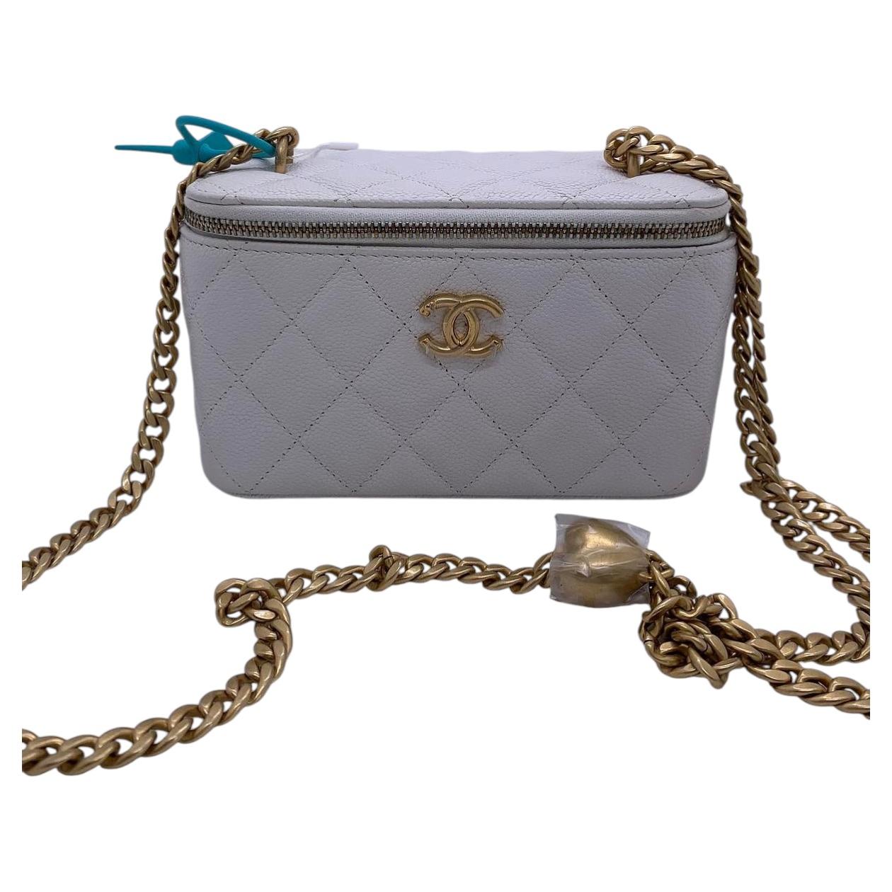 Chanel Mini Vanity con catena in pelle trapuntata Caviar Crossbody Bag