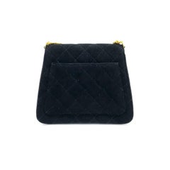 Chanel Mini Vintage Black Suede Leather Gold Chain Crossbody Bag