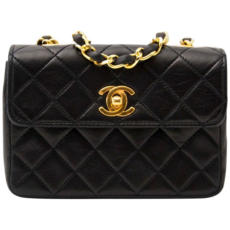 Chanel 1989 Mini Vintage Lammfell Crossbody Classic Klappe Tasche