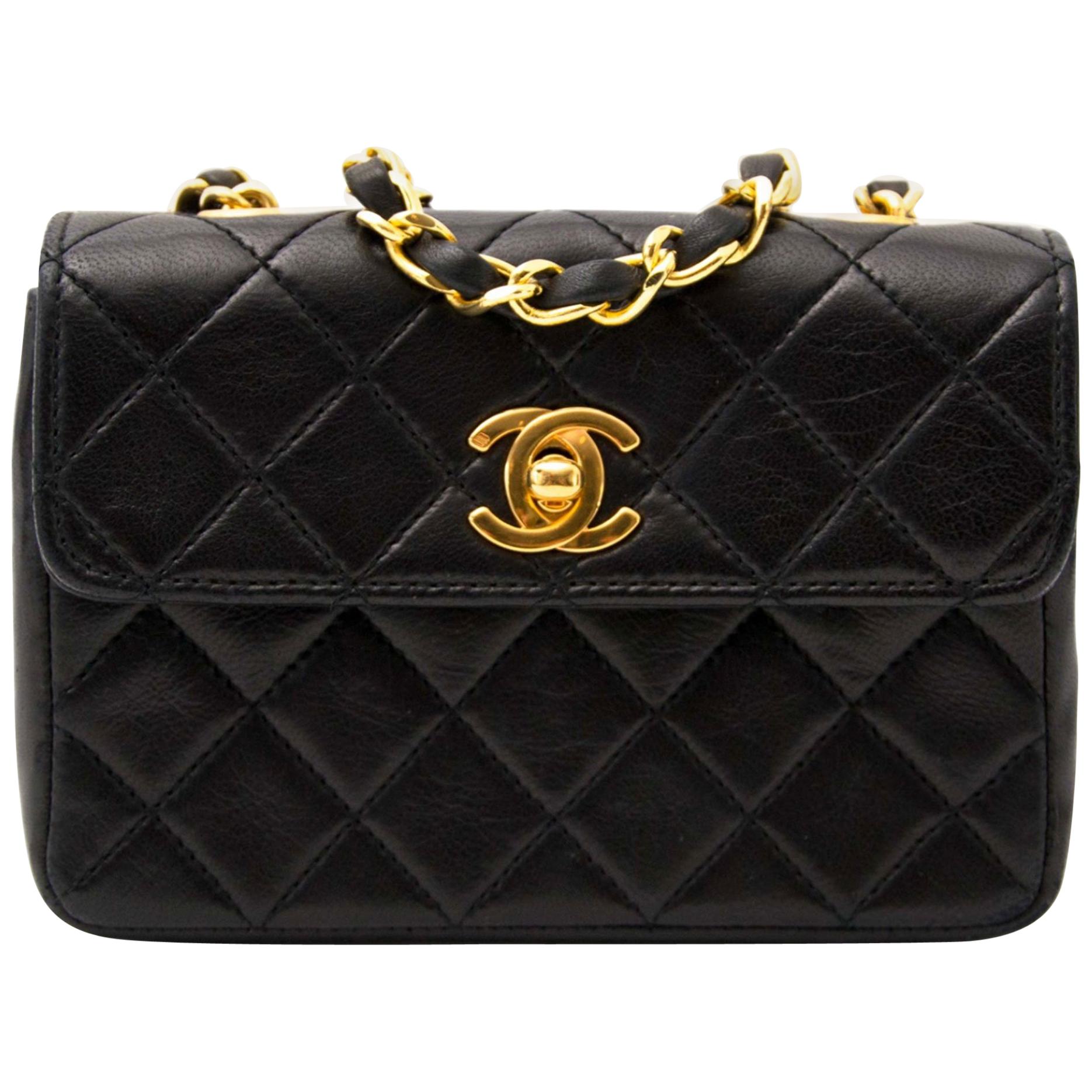 Chanel Mini Vintage Lambskin Crossbody Classic Flap Bag For Sale at 1stDibs