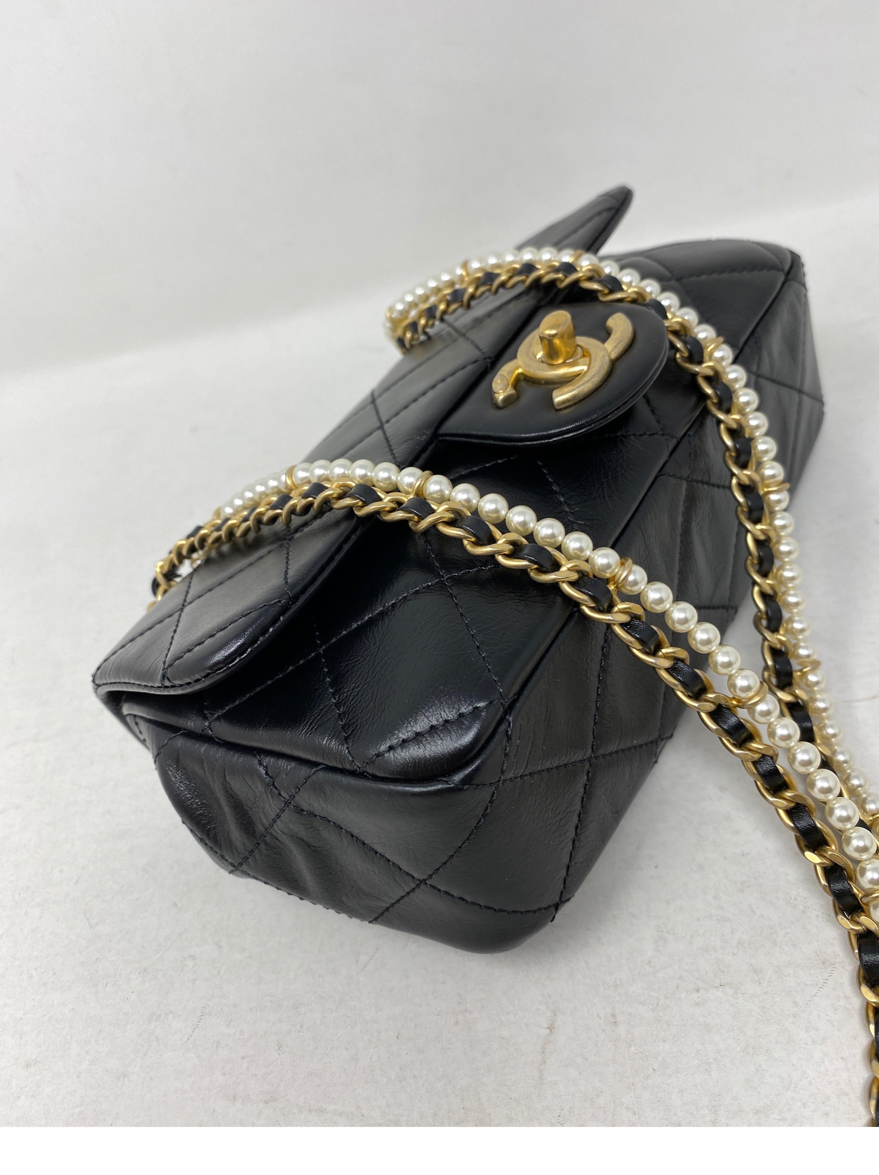Black Chanel Mini with Pearls Crossbody Bag