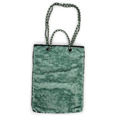 CHANEL mint green 24S LOGO SEQUIN TOTE Bag