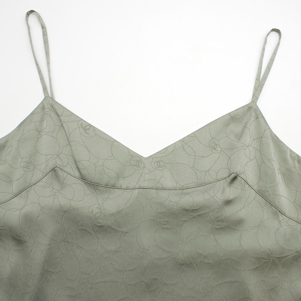 Chanel Mint Green Camellia Embroidered Camisole Top - Size US 6 For ...