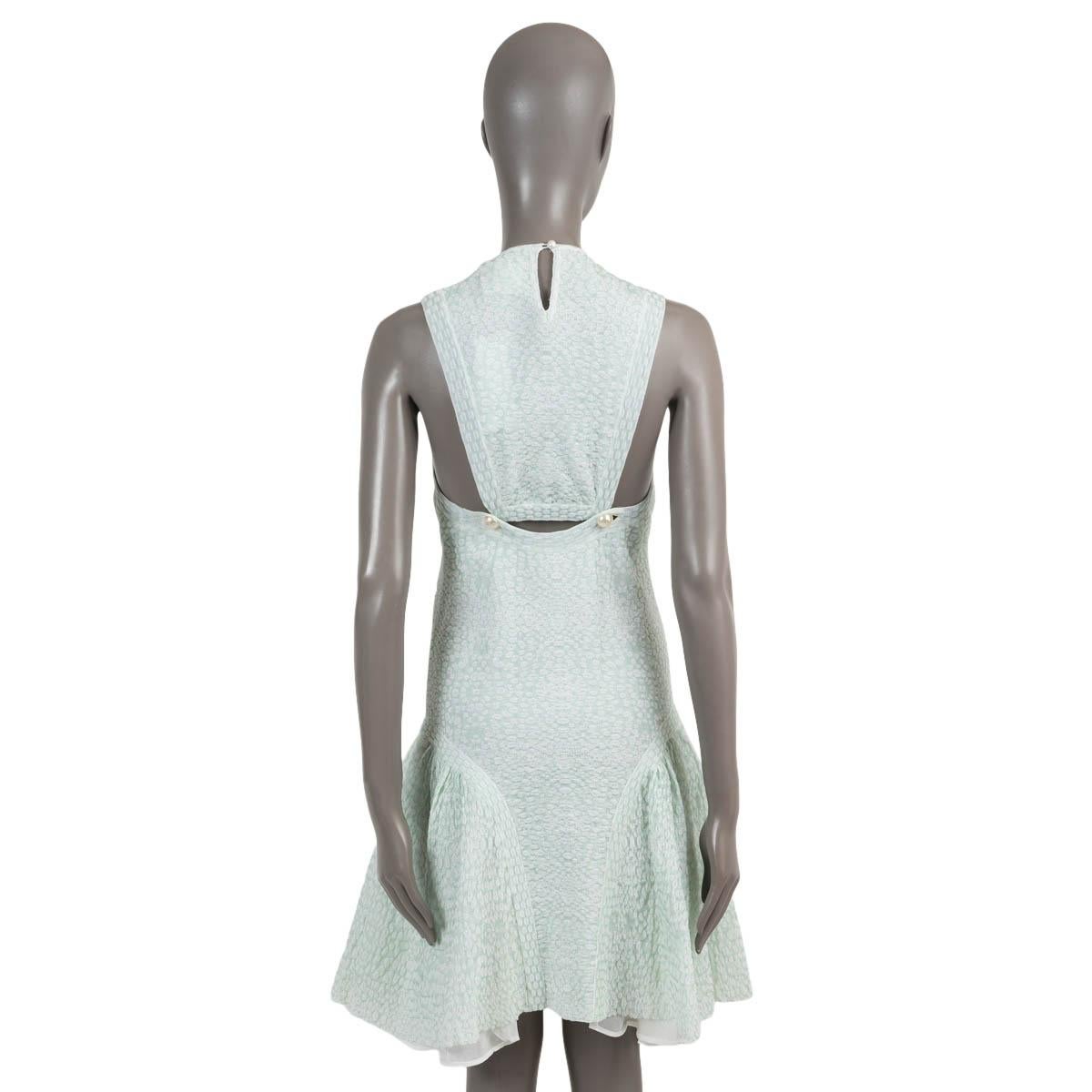 Women's CHANEL mint green cotton 2012 12P TEXTURED KNIT Dress 40 M For Sale