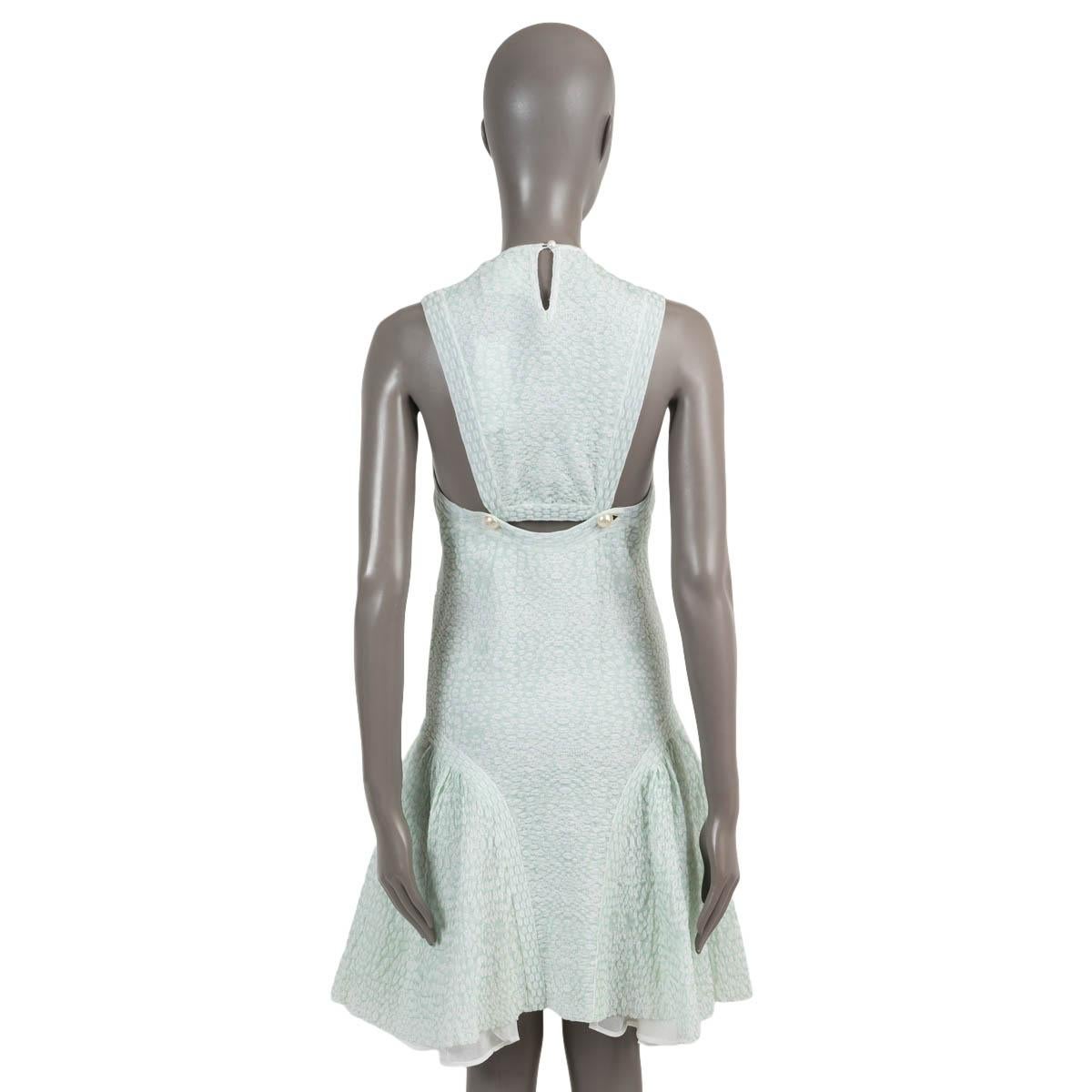 Grigio Chanel verde menta in cotone 2012 12P TEXTURED KNIT Dress 40 M. in vendita