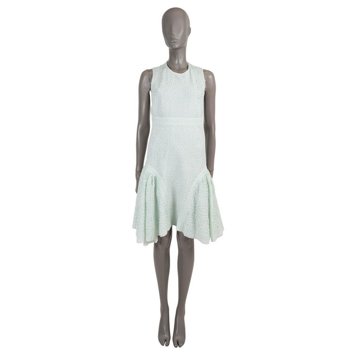 CHANEL mint green cotton 2012 12P TEXTURED KNIT Dress 40 M For Sale 1