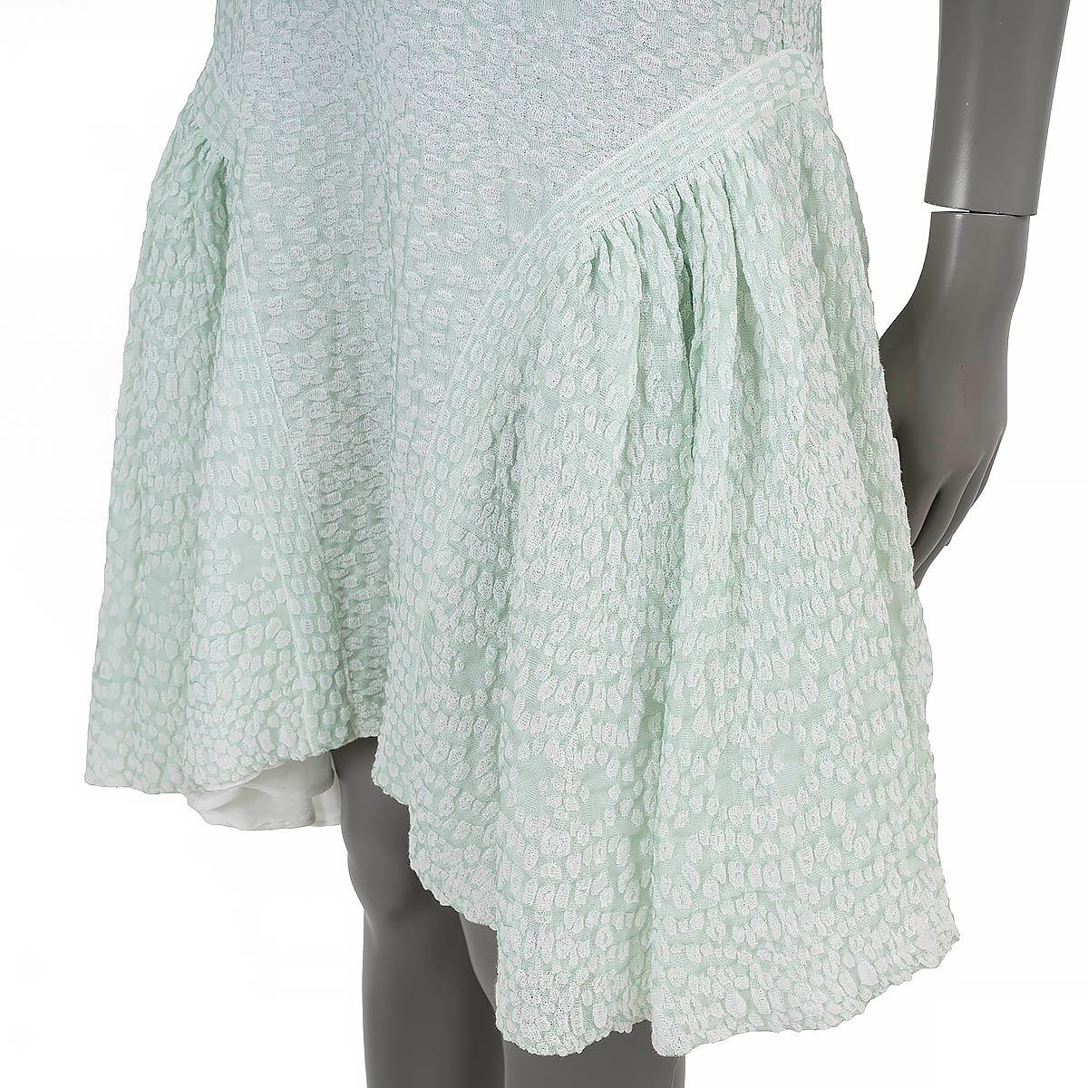 CHANEL mint green cotton 2012 12P TEXTURED KNIT Dress 40 M For Sale 3