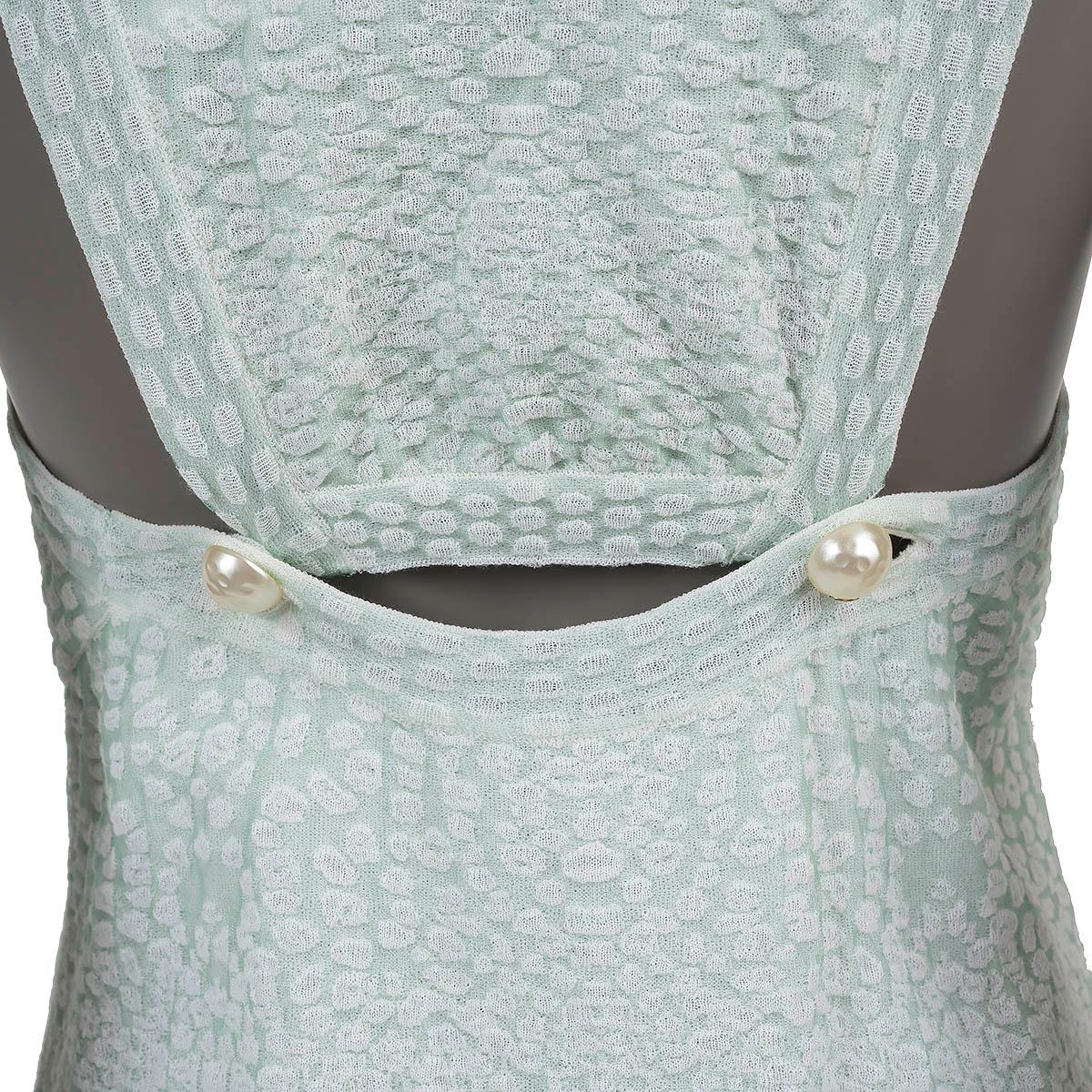 Chanel verde menta in cotone 2012 12P TEXTURED KNIT Dress 40 M. in vendita 2