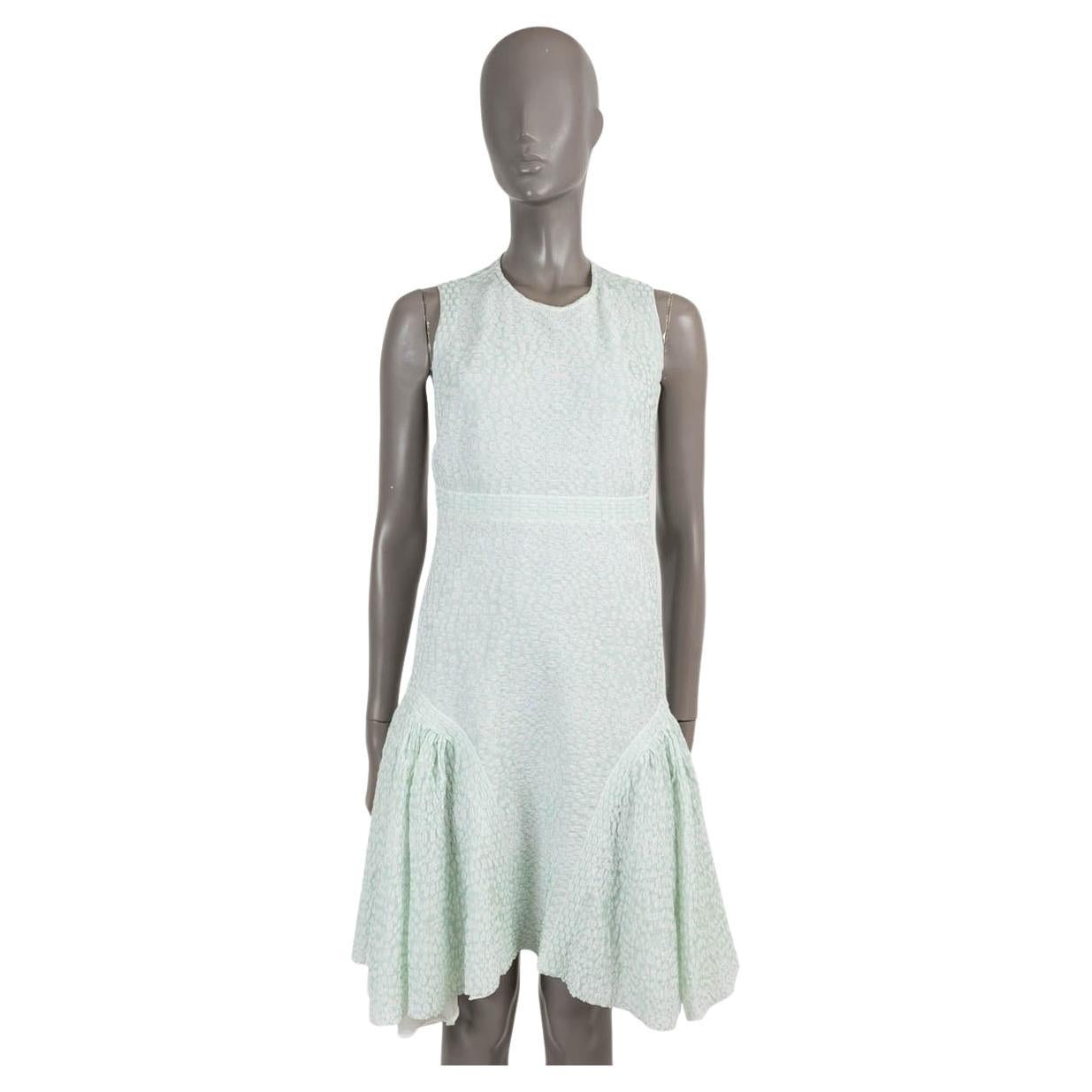 CHANEL mint green cotton 2012 12P TEXTURED KNIT Dress 40 M For Sale