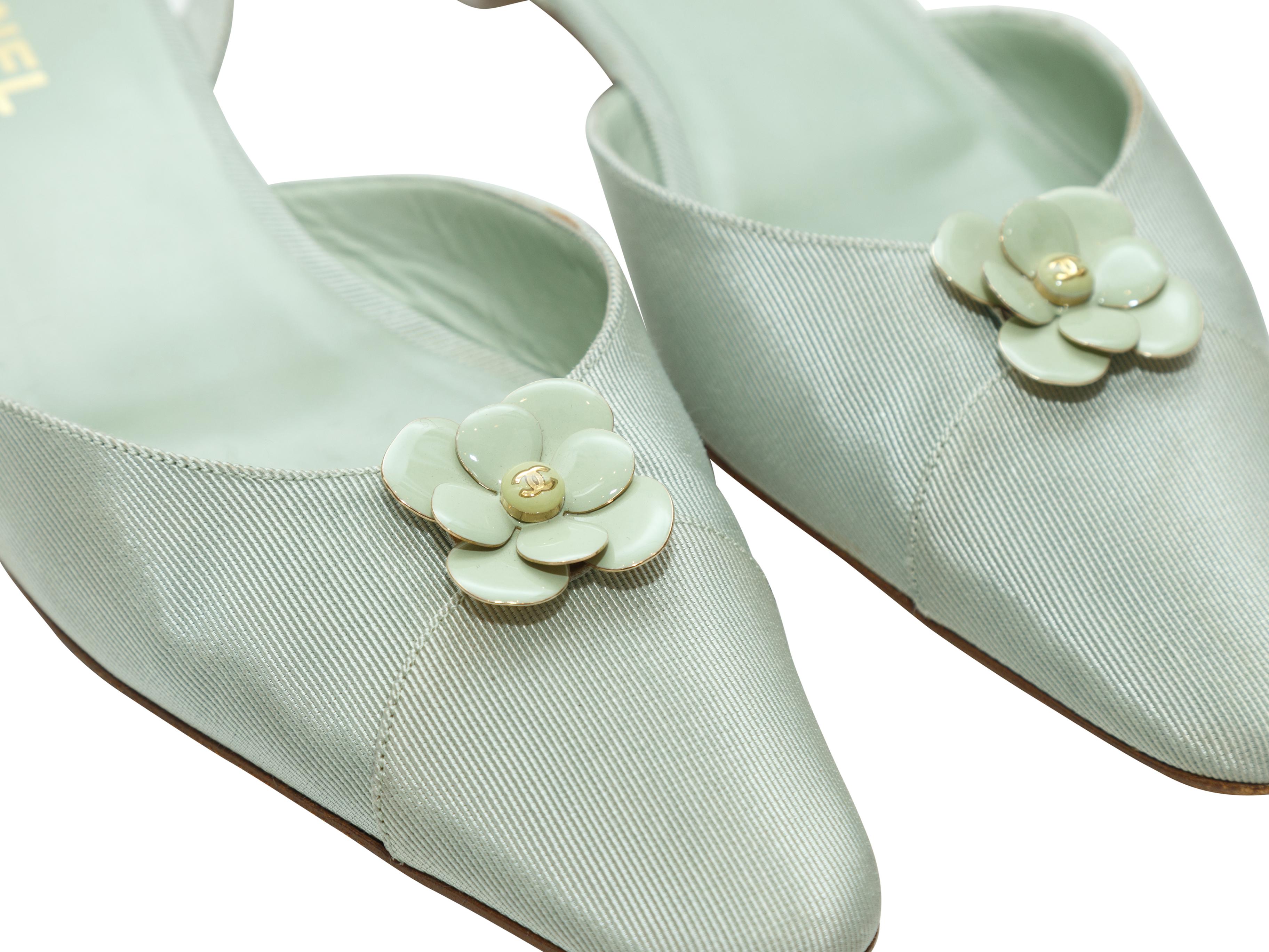 green chanel flats