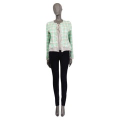 CHANEL mint green viscose 2004 04C PUSSY BOW TWEED Jacket 36 XS