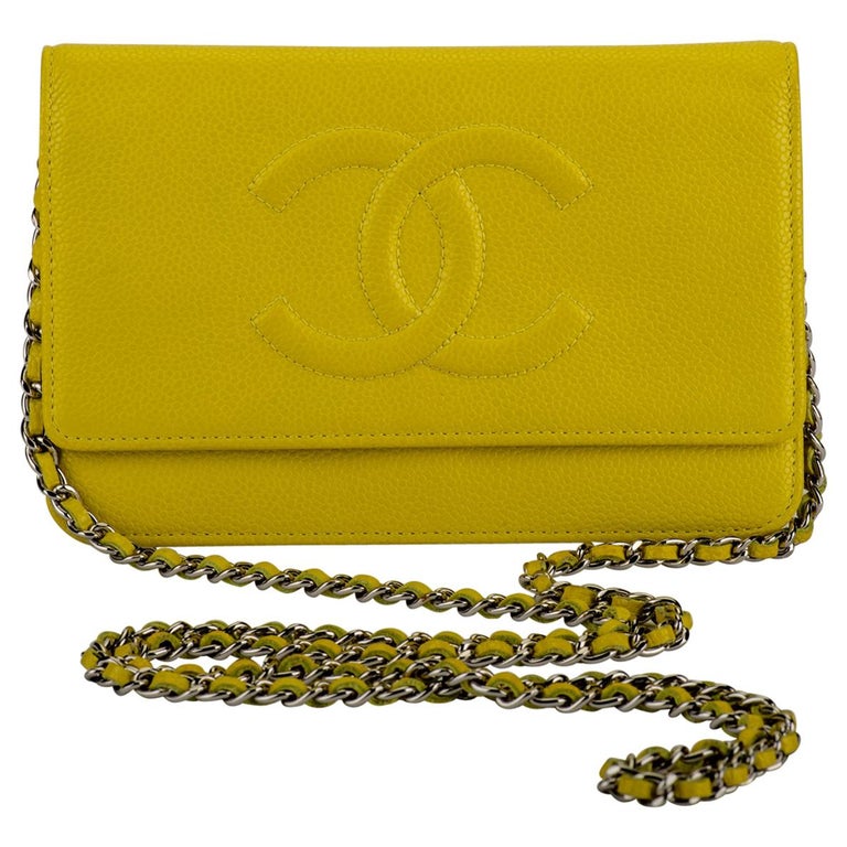 Chanel Mint Lemon Caviar Crossbody Bag at 1stDibs