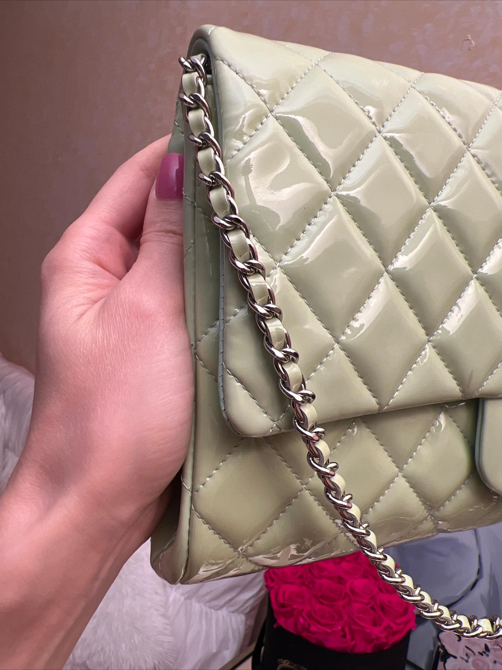 Chanel Mint Patent shoulder bag For Sale 9