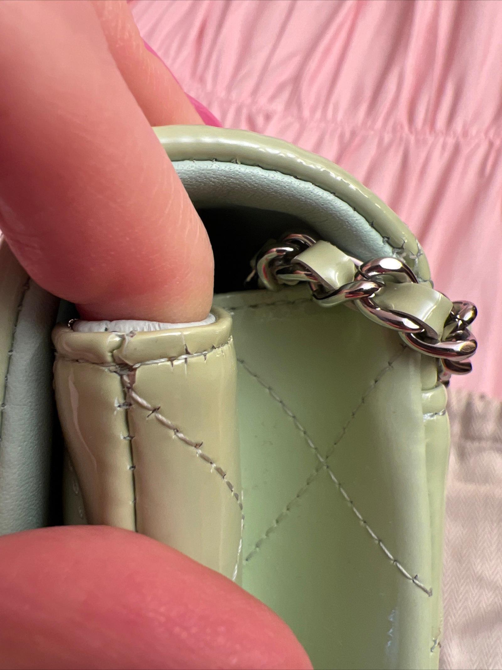 Chanel Mint Patent shoulder bag For Sale 11