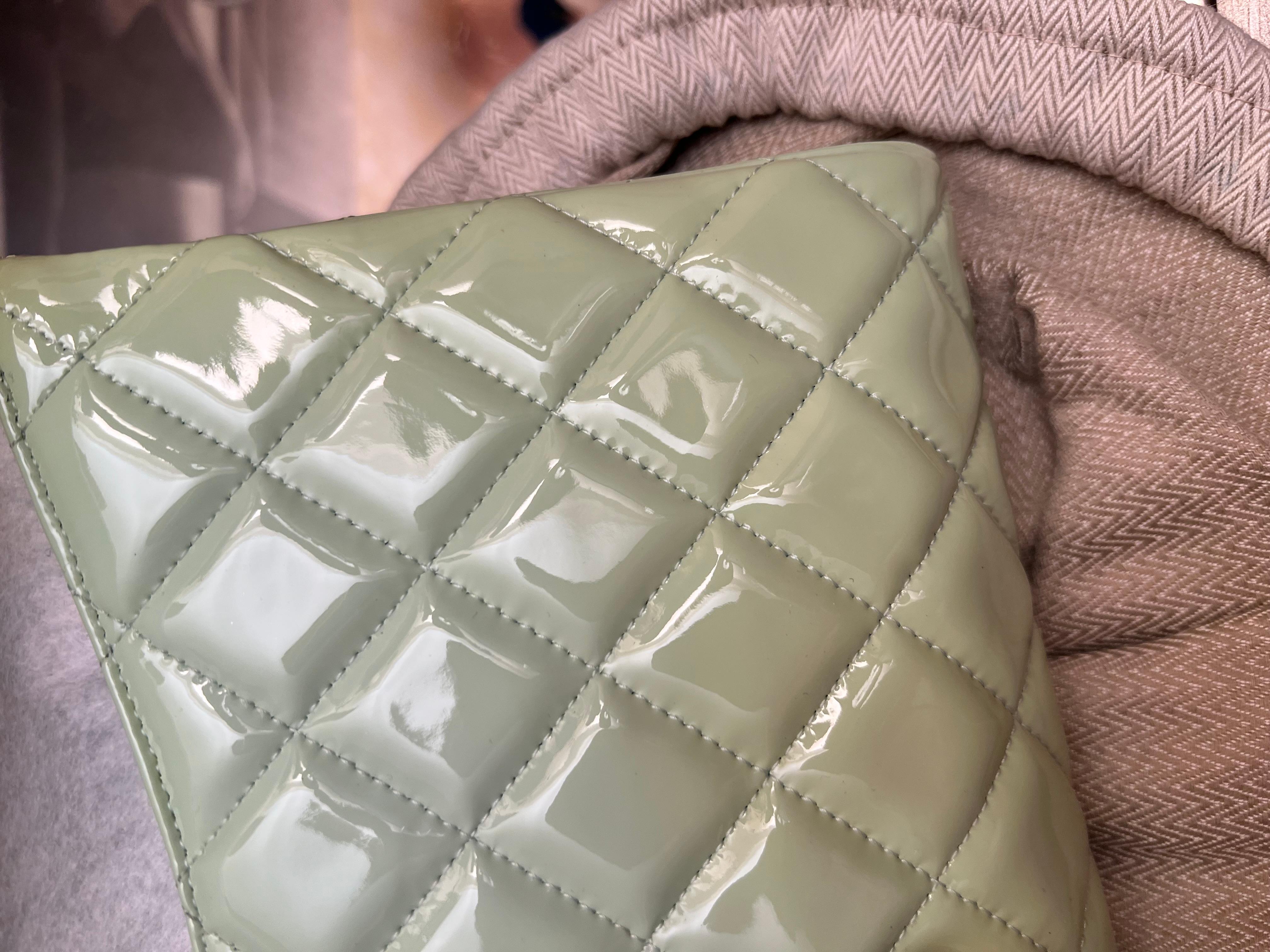 Chanel Mint Patent shoulder bag For Sale 13