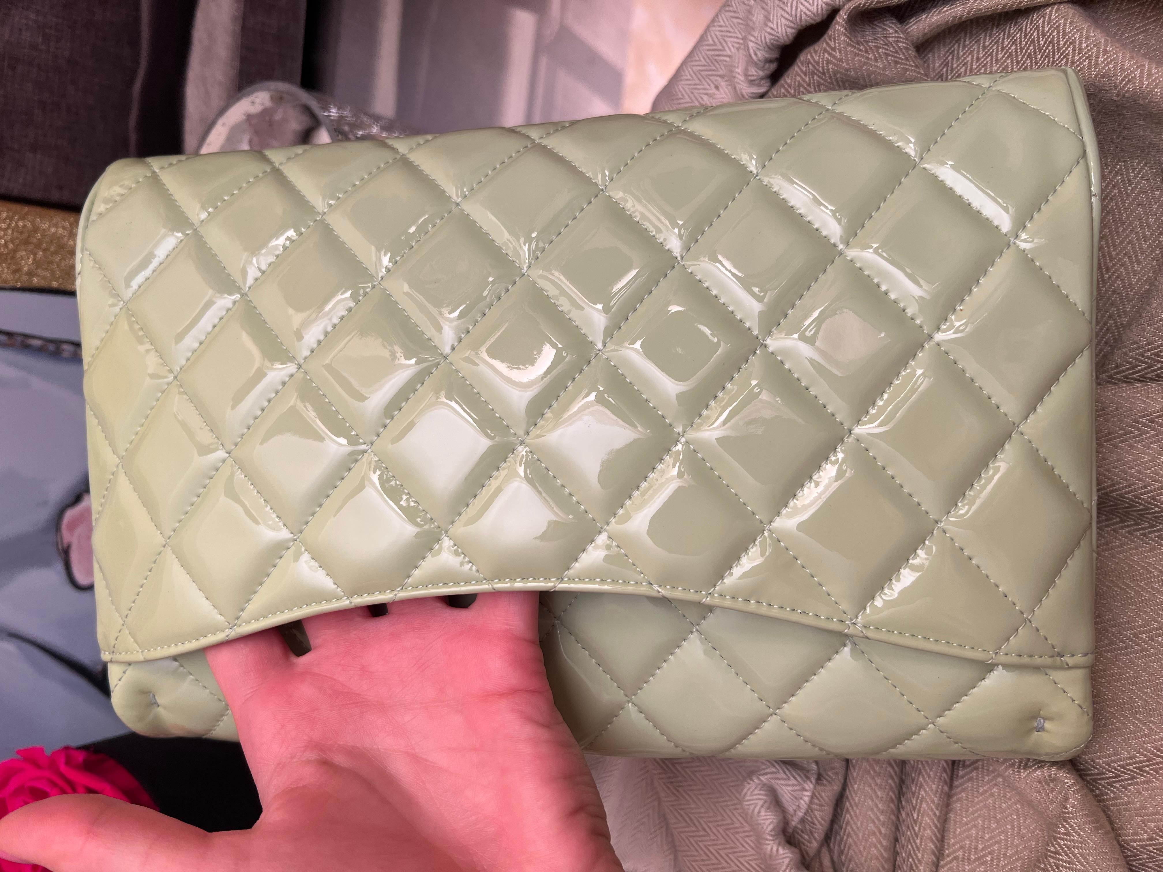 Chanel Mint Patent shoulder bag For Sale 14