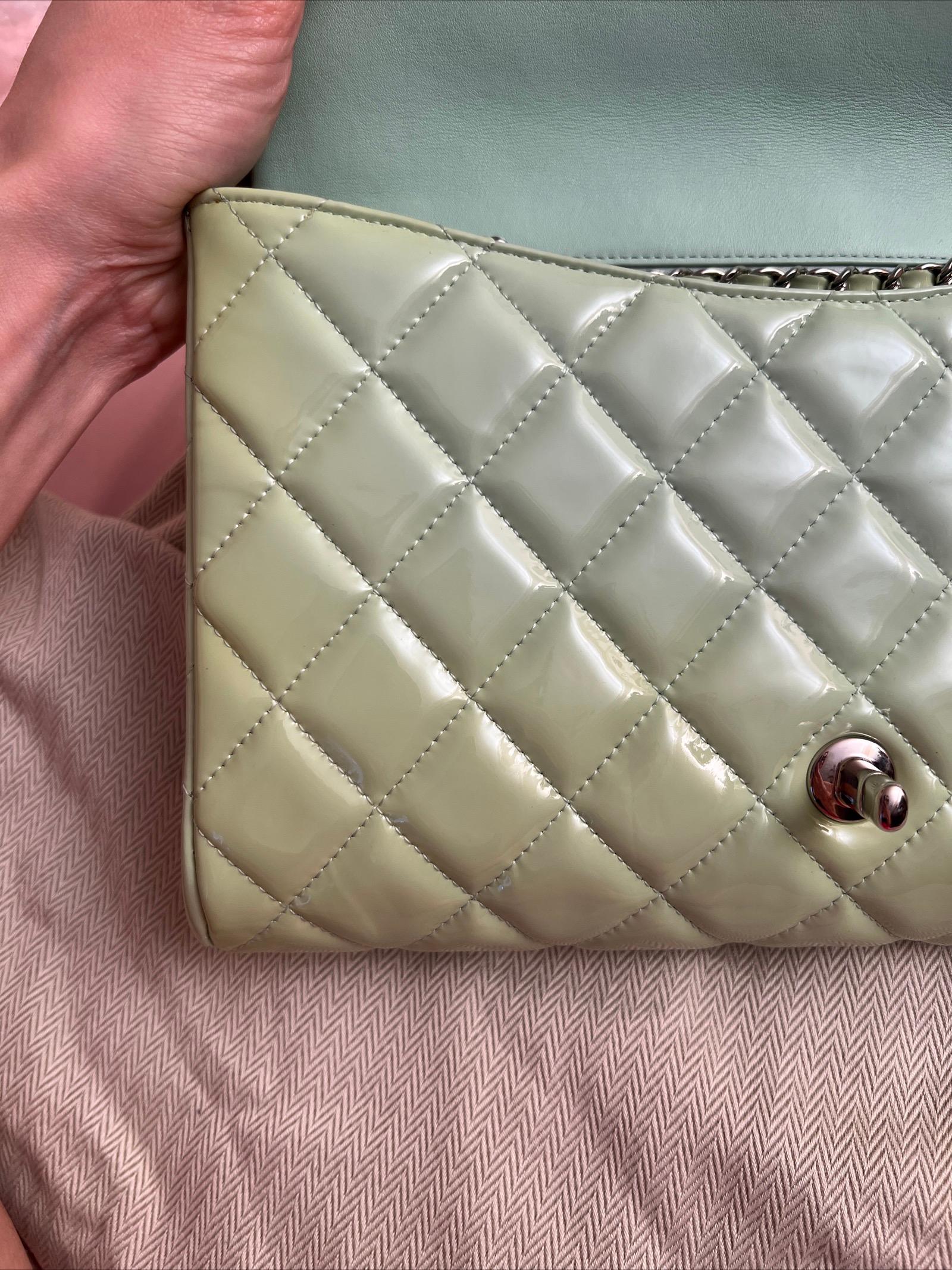 Chanel Mint Patent shoulder bag For Sale 3